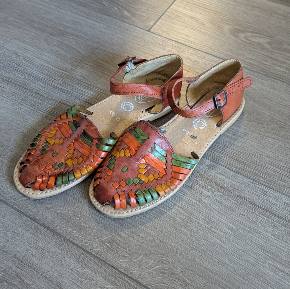 Colorful Leather Sandals - Made In Mexico